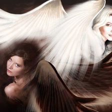 Схема вышивки «Темный и светлый ангелы»
