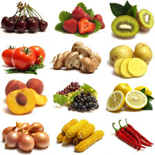 Коллаж из овощей и фруктов