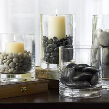 Схема вышивки «морская галька и свечи в стаканах»