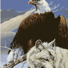 Схема вышивки «Волк и орел»