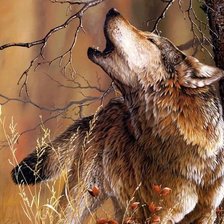 Схема вышивки «Воющий волк»