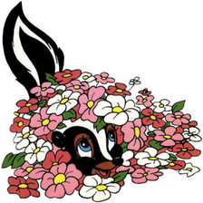 Оригинал схемы вышивки «скунс цветочек мульт бемби» (№142845)