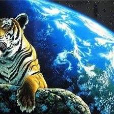 Схема вышивки «планета земля тигр»