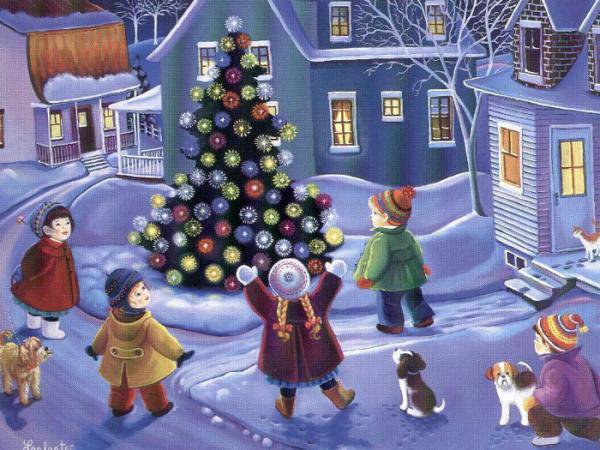 Новый Год - дети, елка, снег, новый год, зима - оригинал