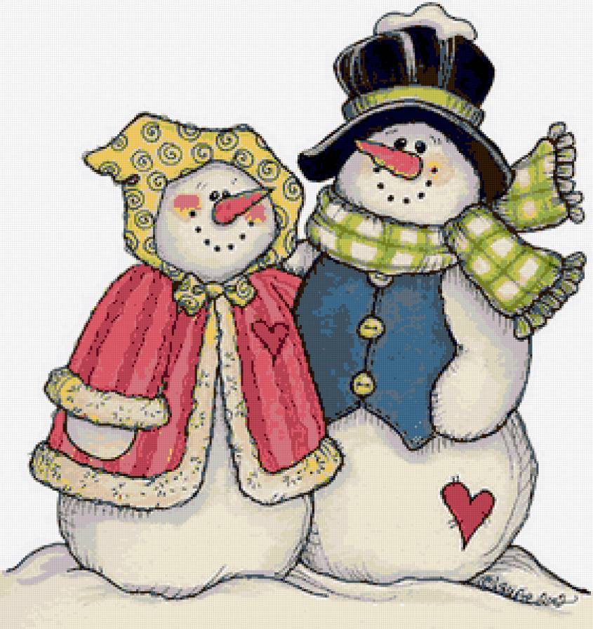 Снеговички - новогоднее, зима, детское, снеговики - предпросмотр
