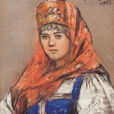 Схема вышивки «Боярышня - Суриков  Василий  Иванович  (1848-1916)»