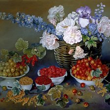 Схема вышивки «SMALL FRUITS OF SUMMER Oil on canvas»