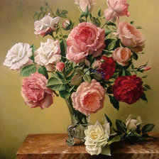 Оригинал схемы вышивки «Натюрморт,розы» (№148087)