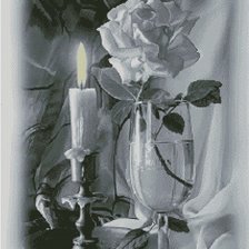 Оригинал схемы вышивки «Роза и свеча» (№149386)