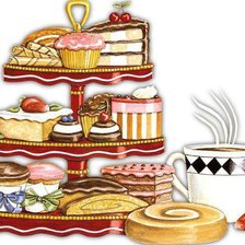 Схема вышивки «Кофе с пирожными»