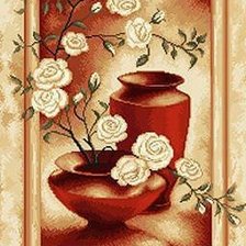 Схема вышивки «Розы в вазе (винтаж)»