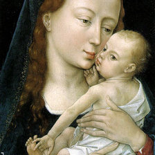 Схема вышивки «Вейден Рогир ван де.Дева Мария с младенцем.»