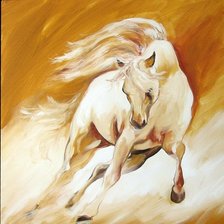 Оригинал схемы вышивки «белая лошадь» (№159027)