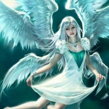 Схема вышивки «девушка -ангел»