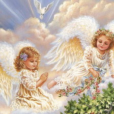 Схема вышивки «ангелы и голубь»