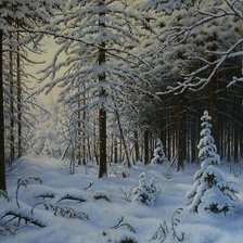 Оригинал схемы вышивки «зимний лес» (№161509)