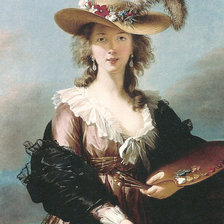 Оригинал схемы вышивки «Виже-Лебрен Элизабет. Соломенная шляпка.» (№163674)