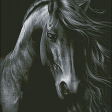 Схема вышивки «черная лошадь»