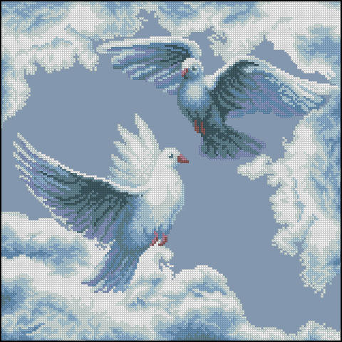 ГОЛУБИ - картина, природа, нежность, птици, голуби, любовь - оригинал