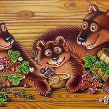 Схема вышивки «Медвежата с ягодками»