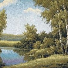 Оригинал схемы вышивки «тропа вдоль реки» (№174656)