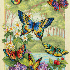 Оригинал схемы вышивки «Бабочки разноцветное пано» (№177570)