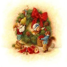 Схема вышивки «Рождественский венок»