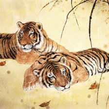 Оригинал схемы вышивки «Тигры» (№178929)