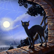Схема вышивки «хеллоуин.черный кот»