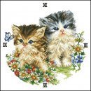 Схема вышивки «Часы-котята»