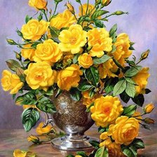 Оригинал схемы вышивки «желтые розы» (№183116)