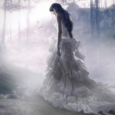 Схема вышивки «девушка в сказочном лесу»