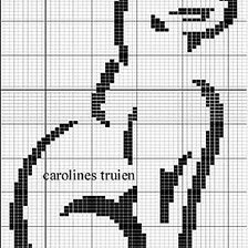 Оригинал схемы вышивки «Чёрно-белая кошка» (№189408)