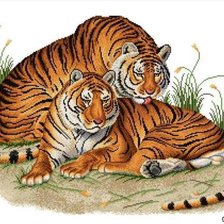 Оригинал схемы вышивки «Тигры» (№190553)