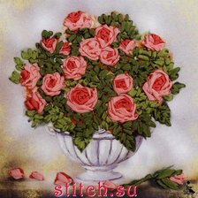 Оригинал схемы вышивки «Розы в белом вазоне» (№192427)