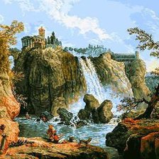 Оригинал схемы вышивки «Водопад на реке Тиволи» (№194818)