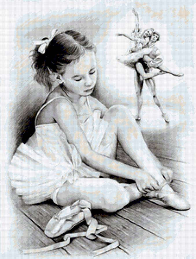 балерина - танцы, балет, детское, танец, балерина, дети, черно-белое, монохром - предпросмотр