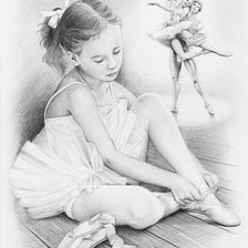 Оригинал схемы вышивки «балерина» (№195236)