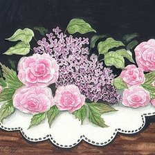 Схема вышивки «Сирень и розы»