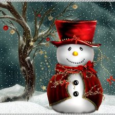 Схема вышивки «Волшебный снеговик»