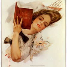Схема вышивки «Девушка с книгой»