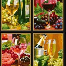 Оригинал схемы вышивки «Вино и виноград» (№202340)