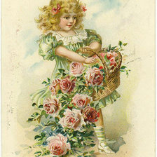 Схема вышивки «Девочка с розами»