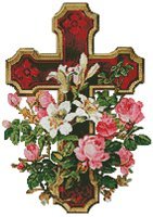 Схема вышивки «Крест в розах»