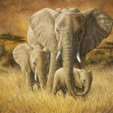Схема вышивки «семейство слонов»