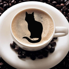 Схема вышивки «Кофе кот»