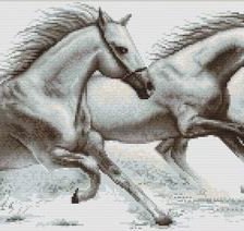 Схема вышивки «бегущие лошади»