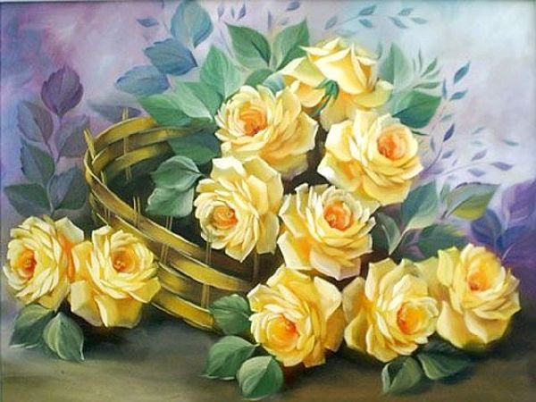 РОЗЫ - цветы, букет, желтые розы - оригинал
