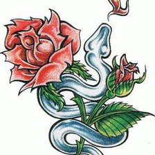 Схема вышивки «роза и змея»