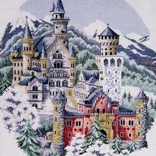 Схема вышивки «замок в горах»